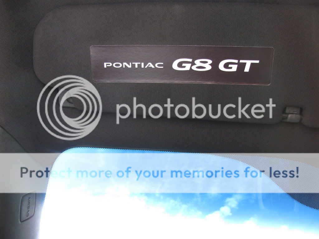 [Pics] airbag warning and 'g8 gt' badge overlays installed Pontiac G8